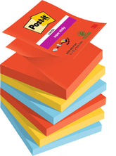 Post it Super Sticky Z Notes Playful Colours 76x76mm 90 Sheets (Pack 6) 7100258797
